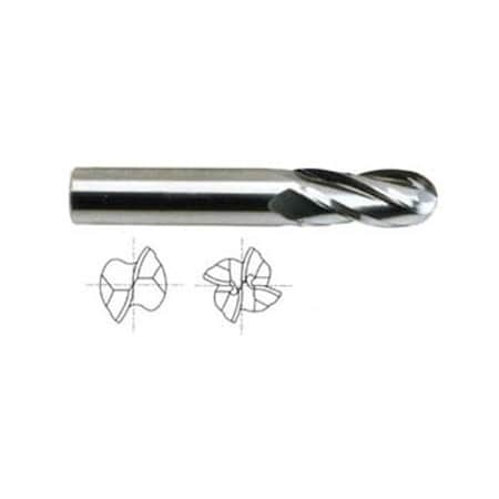 4 Flute Regular Length Ball Nose Tin Coated Carbide